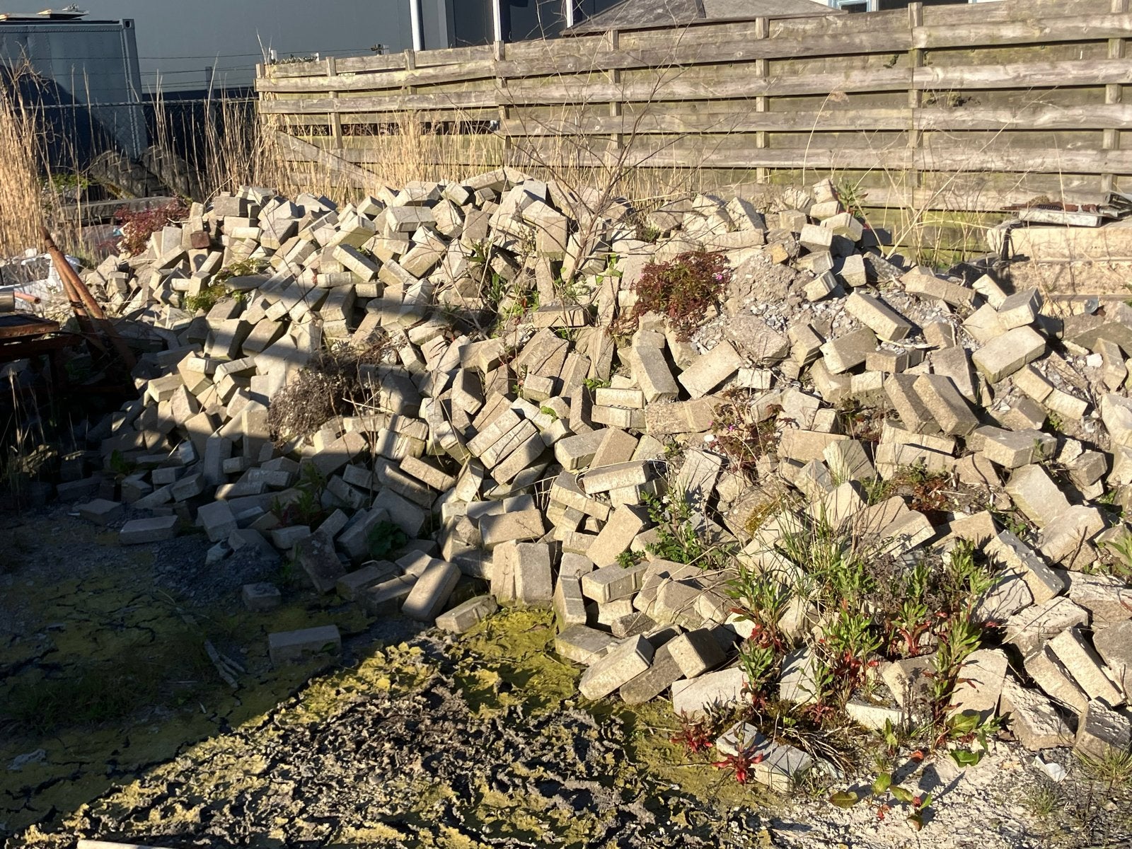 Grijze betonklinkers 6cm dik - Gebruikt, Tuin en Terras, Ophalen, Gebruikt, Klinkers, 10 m² of meer