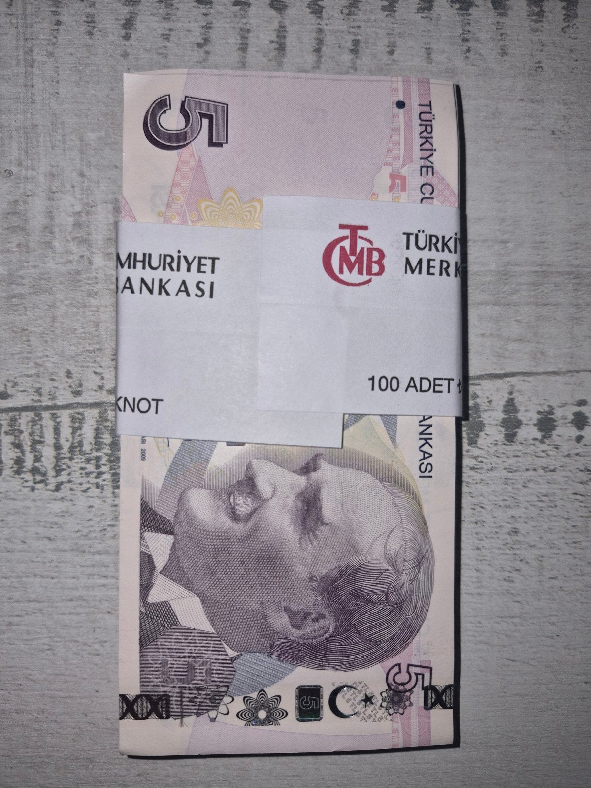 Turkse Lira 5 TL biljetten - 100 stuks, Ophalen of Verzenden, Overige landen, Setje