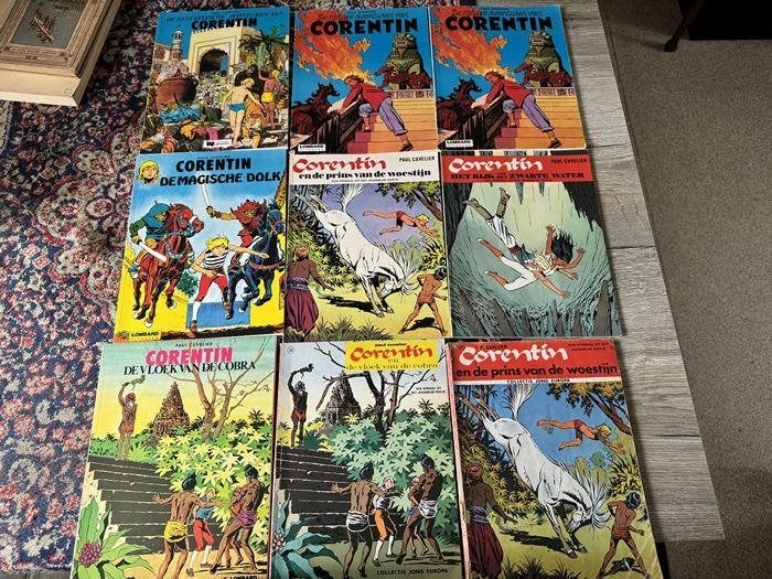 9 X. Paul Cuvelier. De Fantastische Avonturen van Corentin.., Boeken, Meerdere stripboeken, Ophalen of Verzenden, Gelezen, Paul Cuvelier.