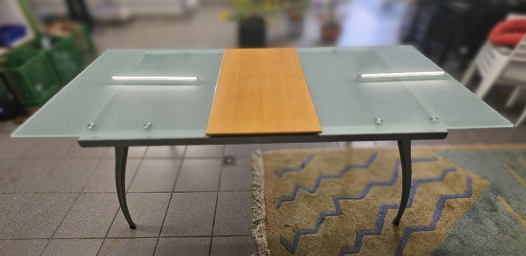Eettafel Italiaans design, Ophalen, Glas, 50 tot 100 cm, Zo goed als nieuw