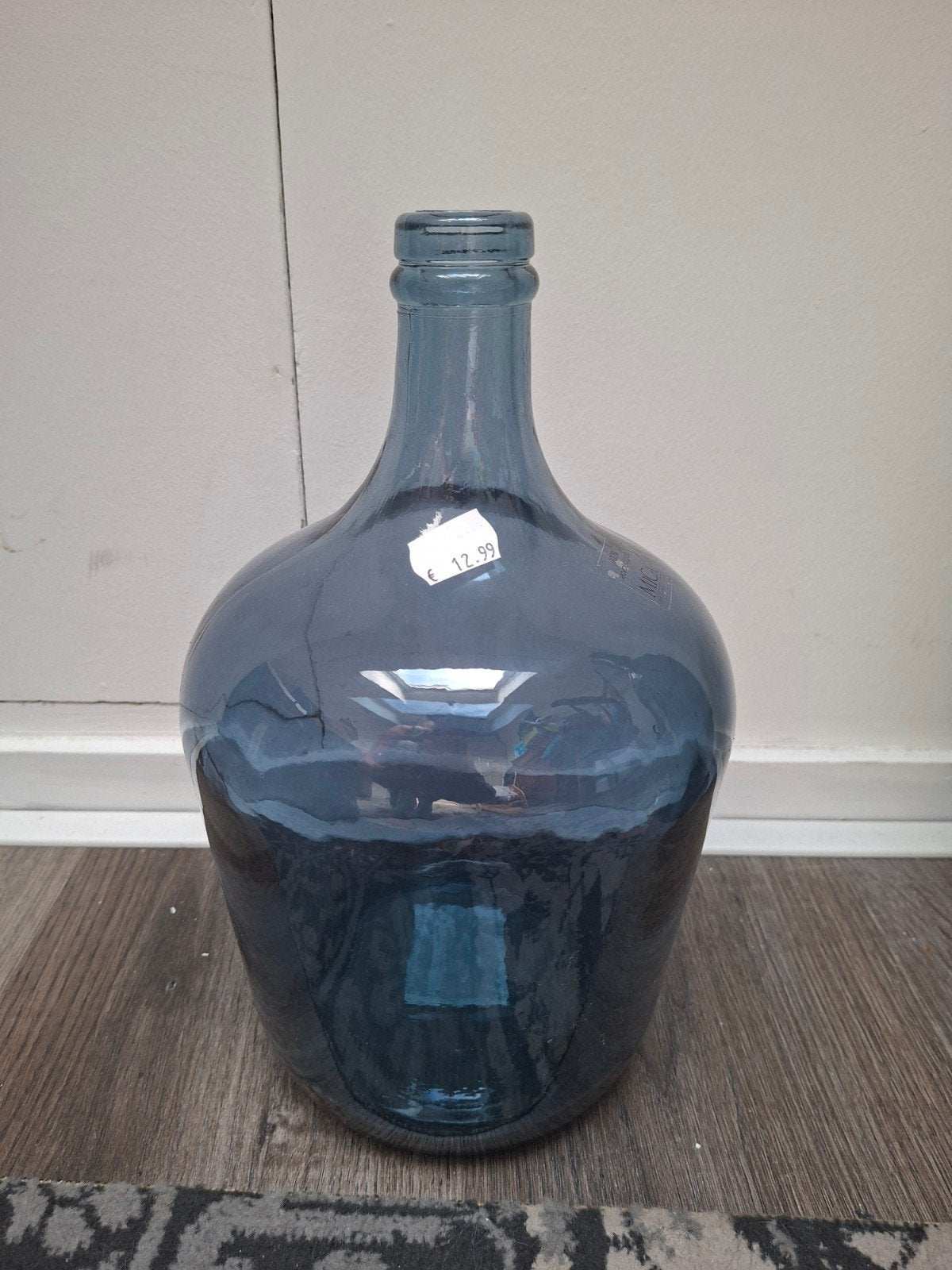 Grote blauwe vaas van gerecycled glas - Mica Decorations, Huis en Inrichting, Ophalen, Blauw, Nieuw, Glas