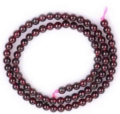 Streng Granaat edelsteen kraaltjes 4 mm Garnet rond, Ophalen of Verzenden, Nieuw, Kraal