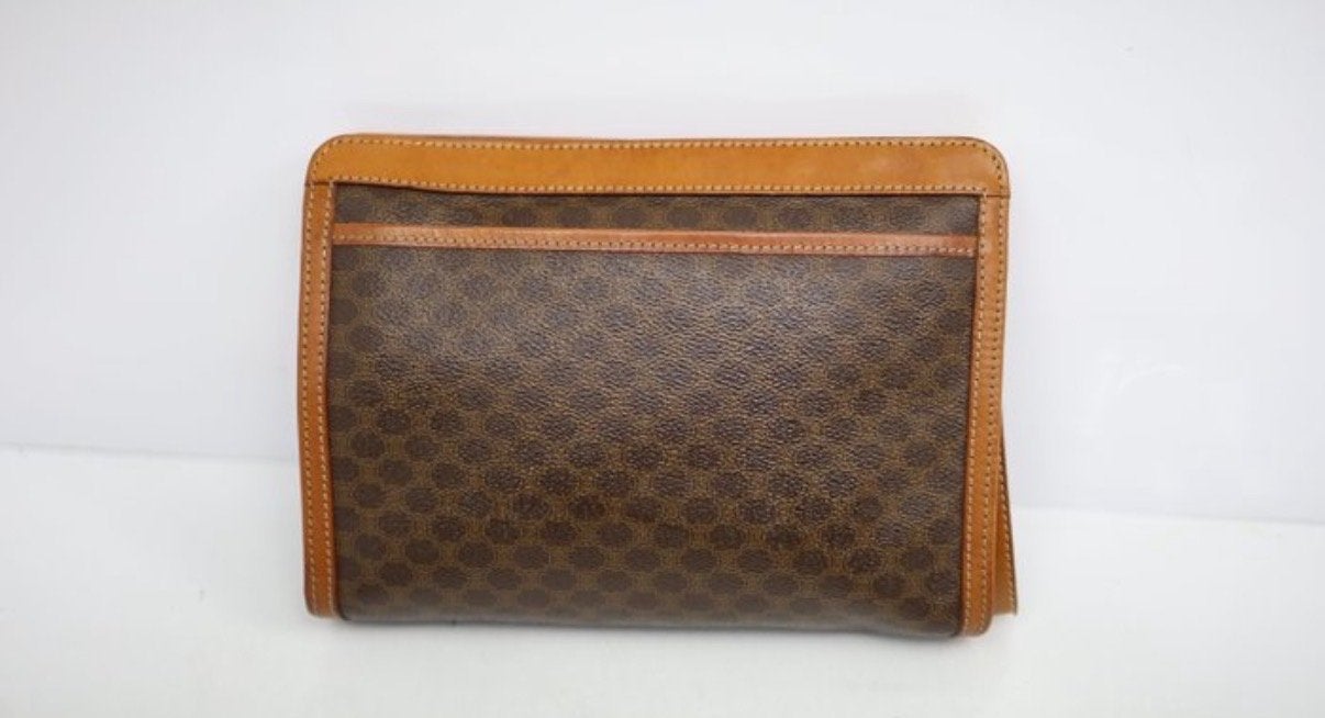 Céline Clutch - Vintage Macadam Monogram, Ophalen of Verzenden, Gebruikt, Bruin, Avondtasje