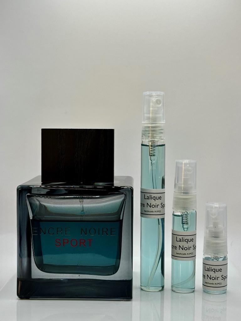 Lalique - Encre Noir Sport parfum sample | decant 2ml-10ml, Verzenden, Nieuw