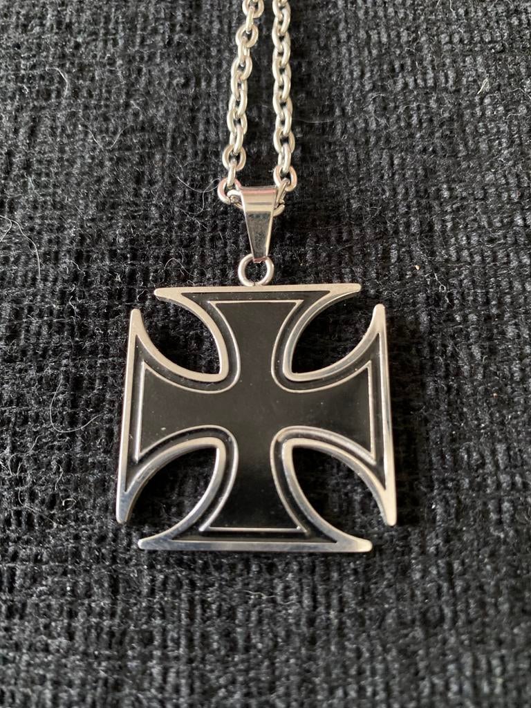 Iron Cross incl. ketting, Ophalen of Verzenden, Nieuw, Zwart, Overige materialen