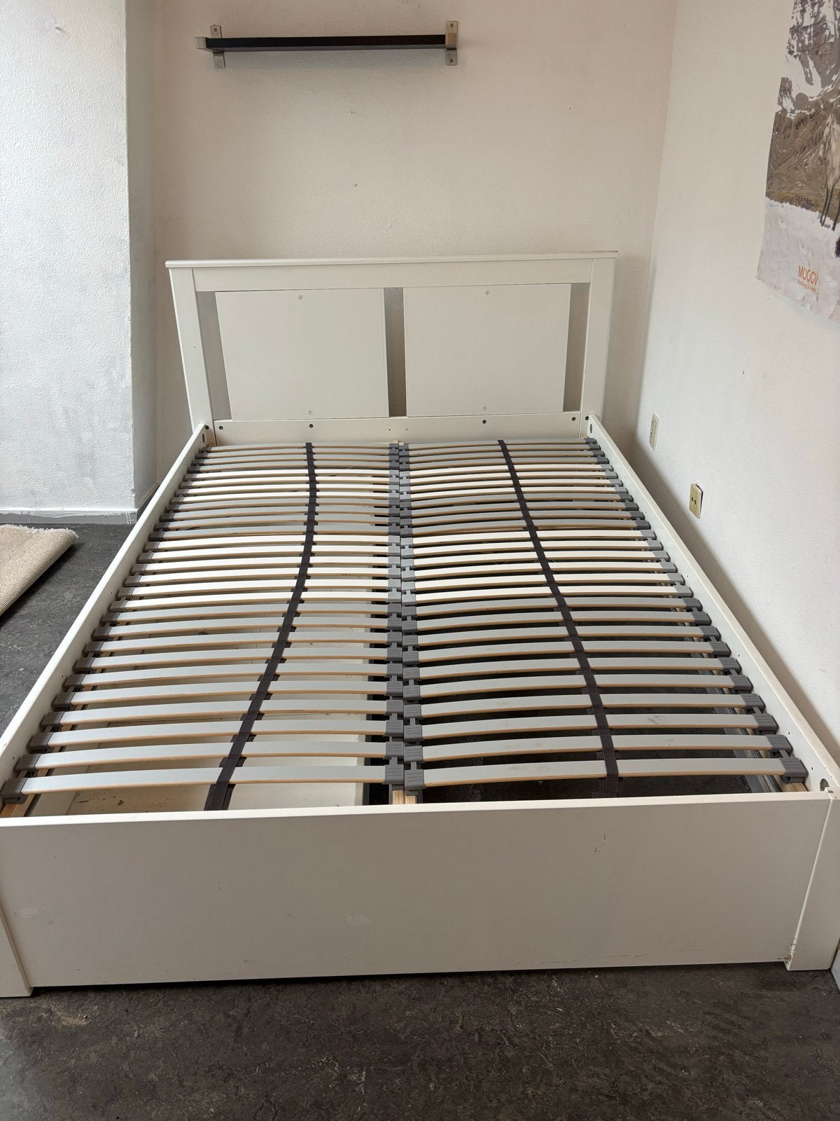 Ikea Songesand bed 140x200 met lades, Ophalen, Gebruikt, Wit, Tweepersoons