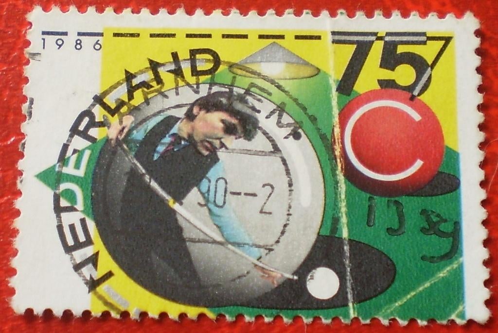 Nederland - 1x Biljarten / Snooker - 1986, Verzenden, Gestempeld, Sport