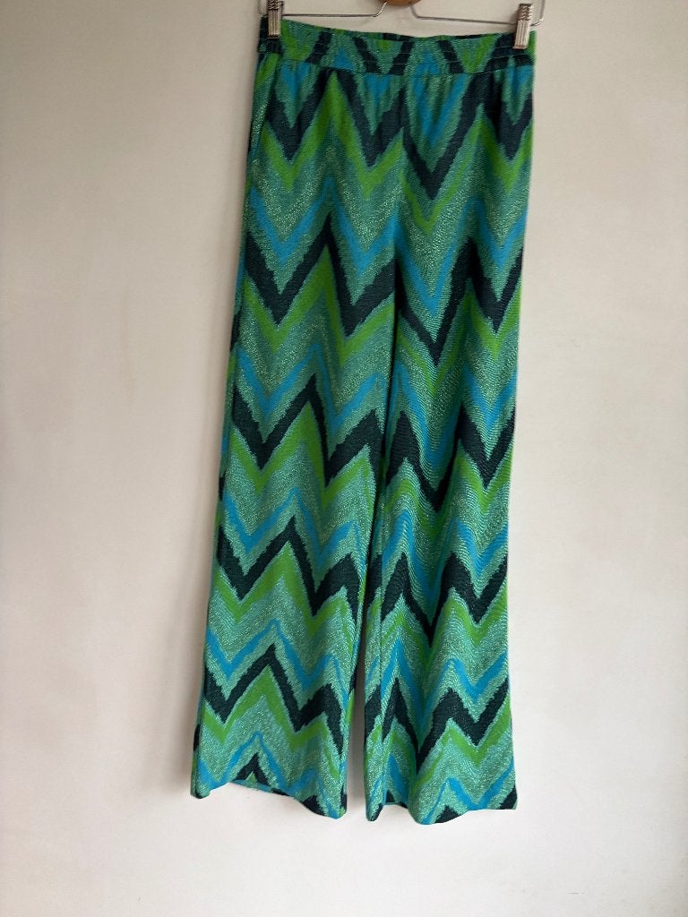 Corel broek blauw groen Amat 36, Kleding | Dames, Corel, Zo goed als nieuw, Maat 36 (S), Lang