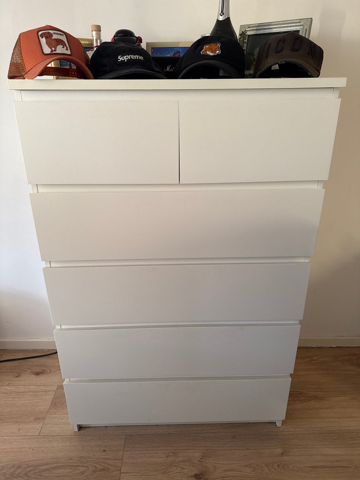 Witte ladekast met 6 laden, Overige materialen, Gebruikt, 5 laden of meer, 100 tot 150 cm