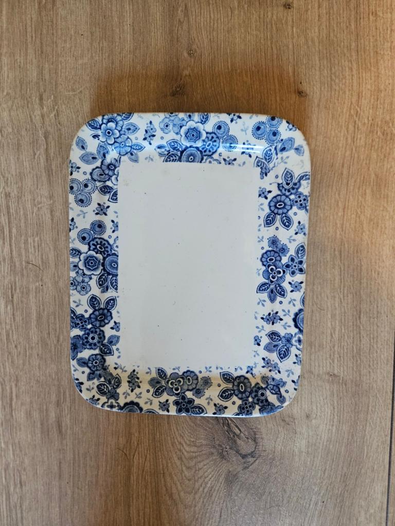 Vintage Sphinx Maastricht Beatrix schaal blauw-wit, Ophalen of Verzenden