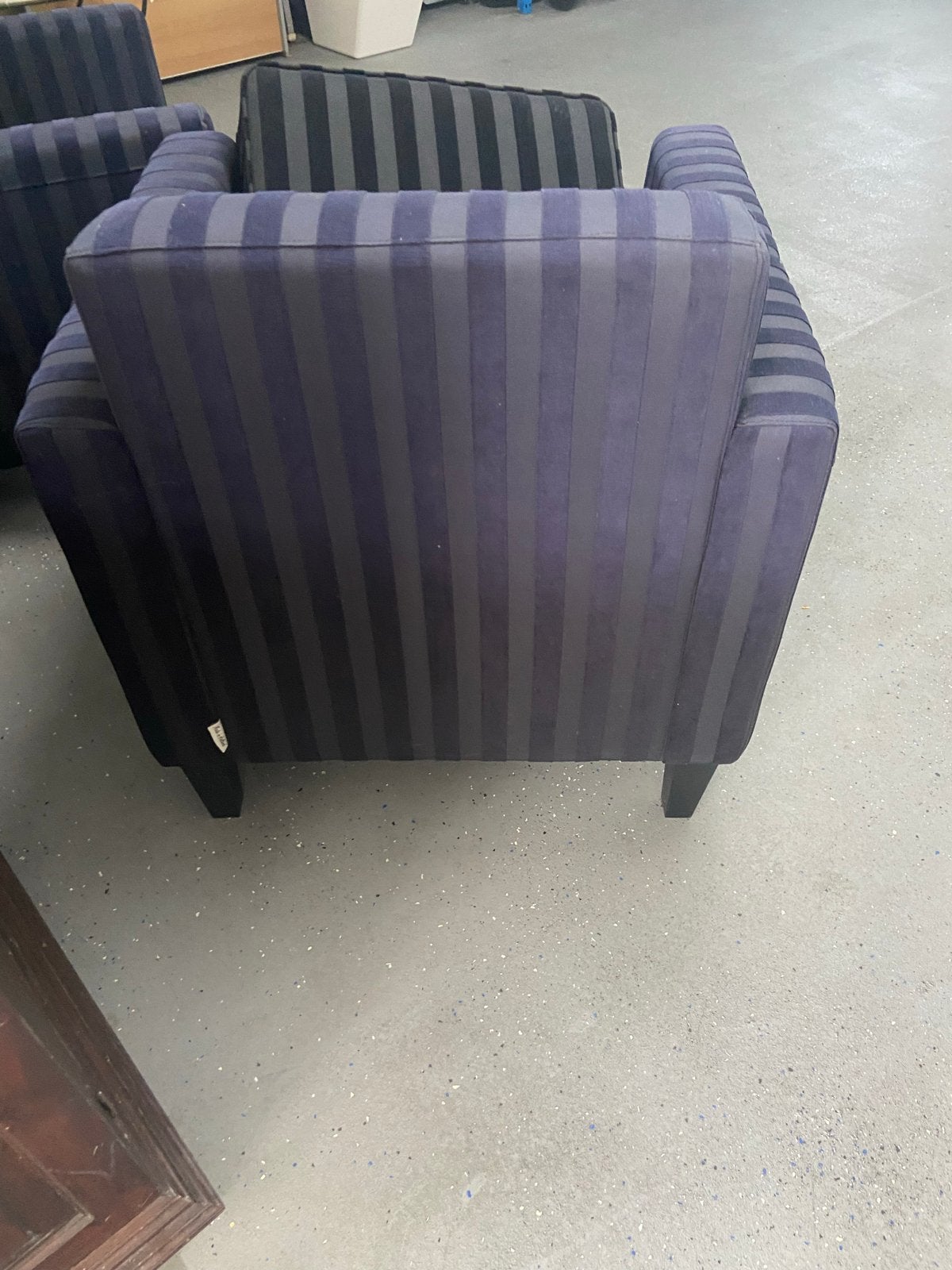 Comfortabele fauteuils - zwart/blauw gestreept, Huis en Inrichting, Fauteuils, Ophalen, Gebruikt, Stof