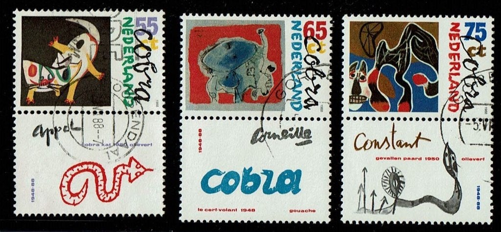 Nederland NVPH 1408-1410 gestempeld 2, Verzenden, Na 1940, Gestempeld