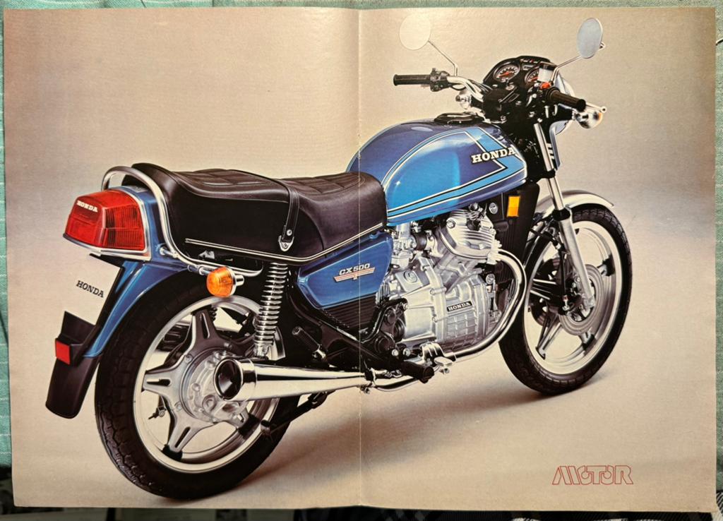 Poster Honda CX500, Verzenden, Zo goed als nieuw, Motoren