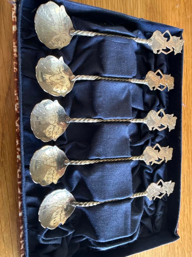 Set van 5 zilveren Yogya lepeltjes, Ophalen