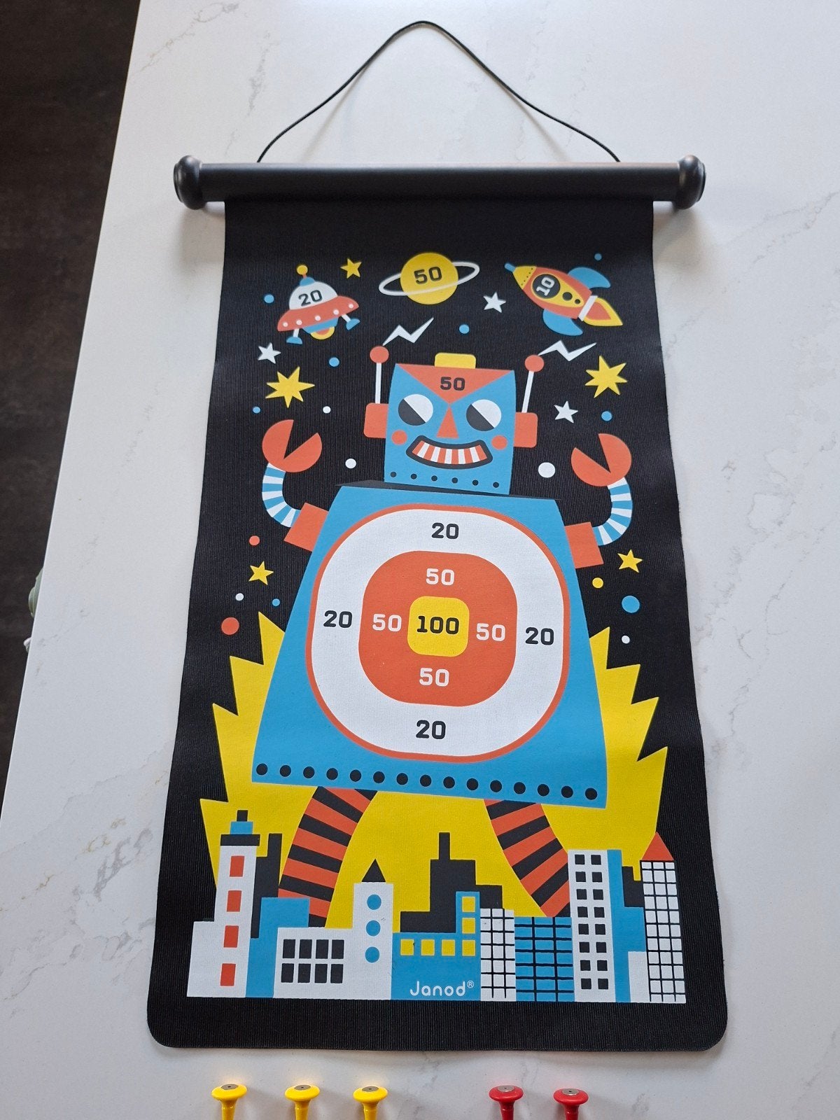 Janod Magnetisch Dartbordspel - Dubbelzijdig, Ophalen of Verzenden, Gebruikt