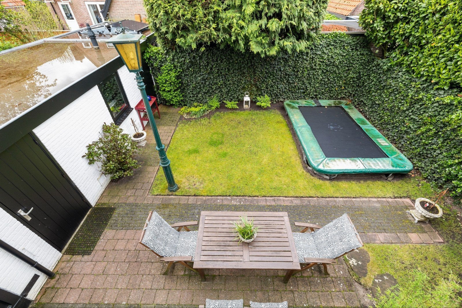Trampoline Gymleader Family 3.80 x 2.55 met zgan springmat, Ophalen, Gebruikt