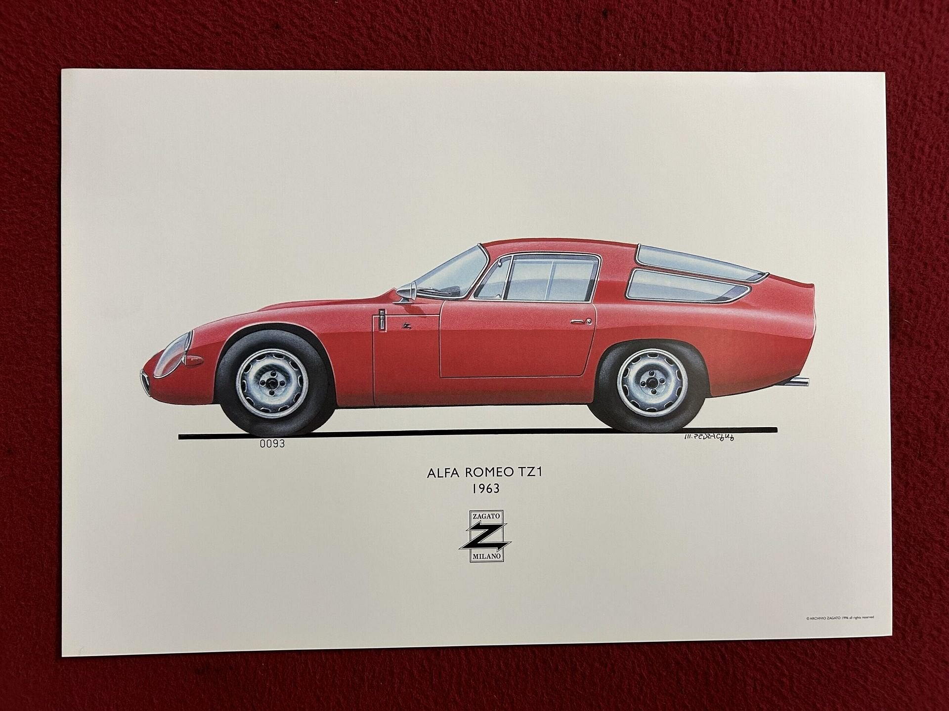 ”ALFA ROMEO TZ1” poster van Zagato, Ophalen of Verzenden, Gelezen