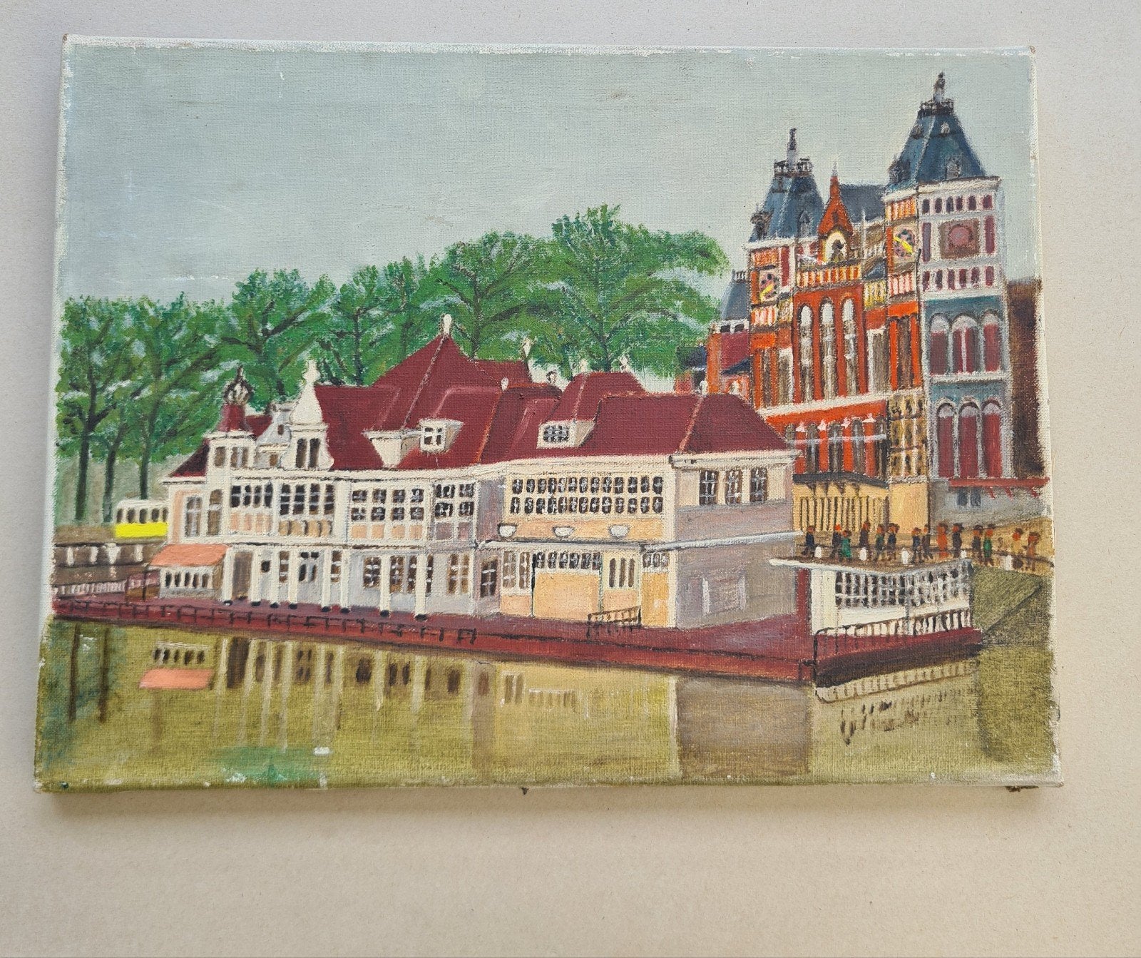 Schilderij Oud Koffiehuis Smits, Amsterdam CS - 40x30cm, Verzenden