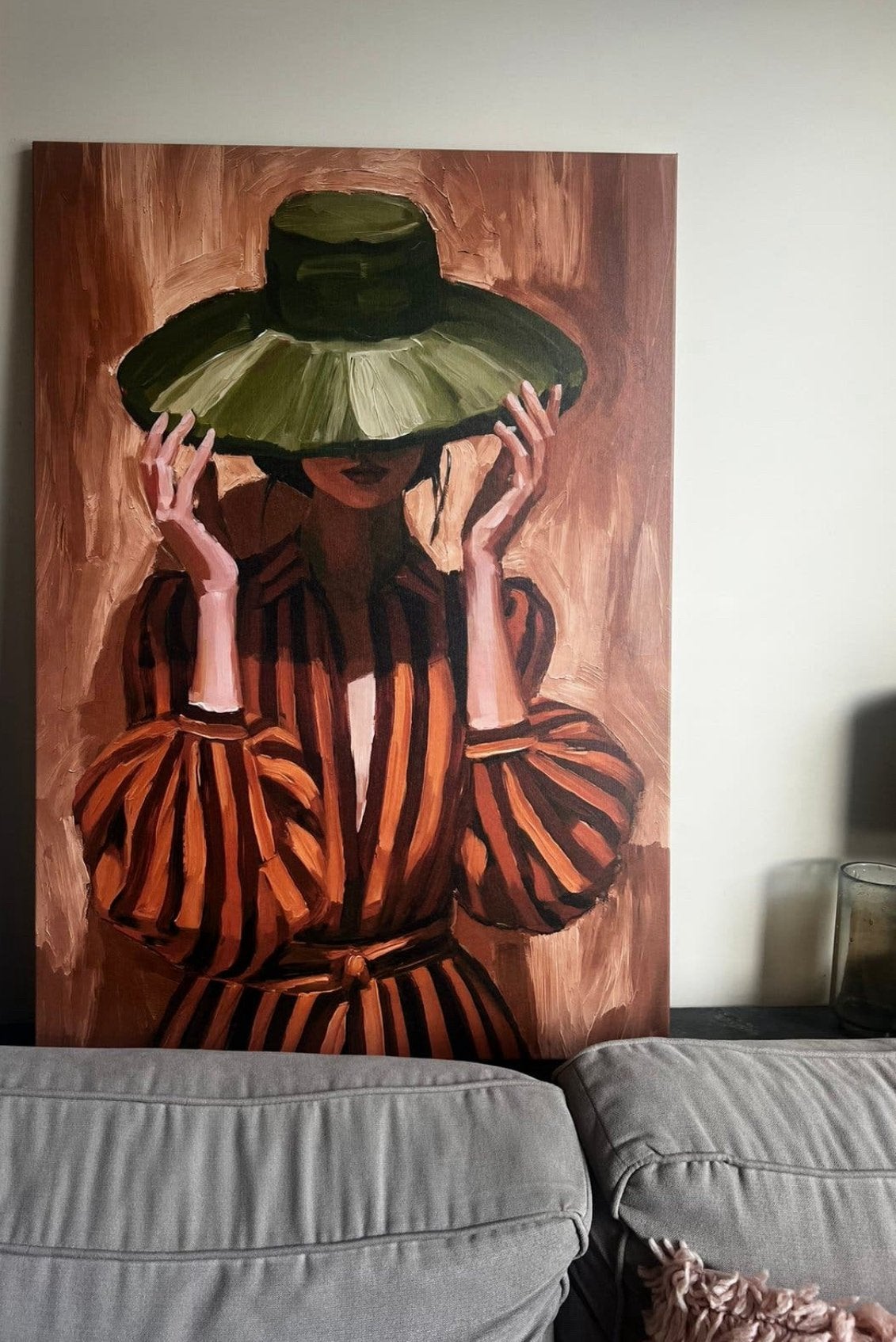 Olive elegance schilderij / 100x150, Ophalen