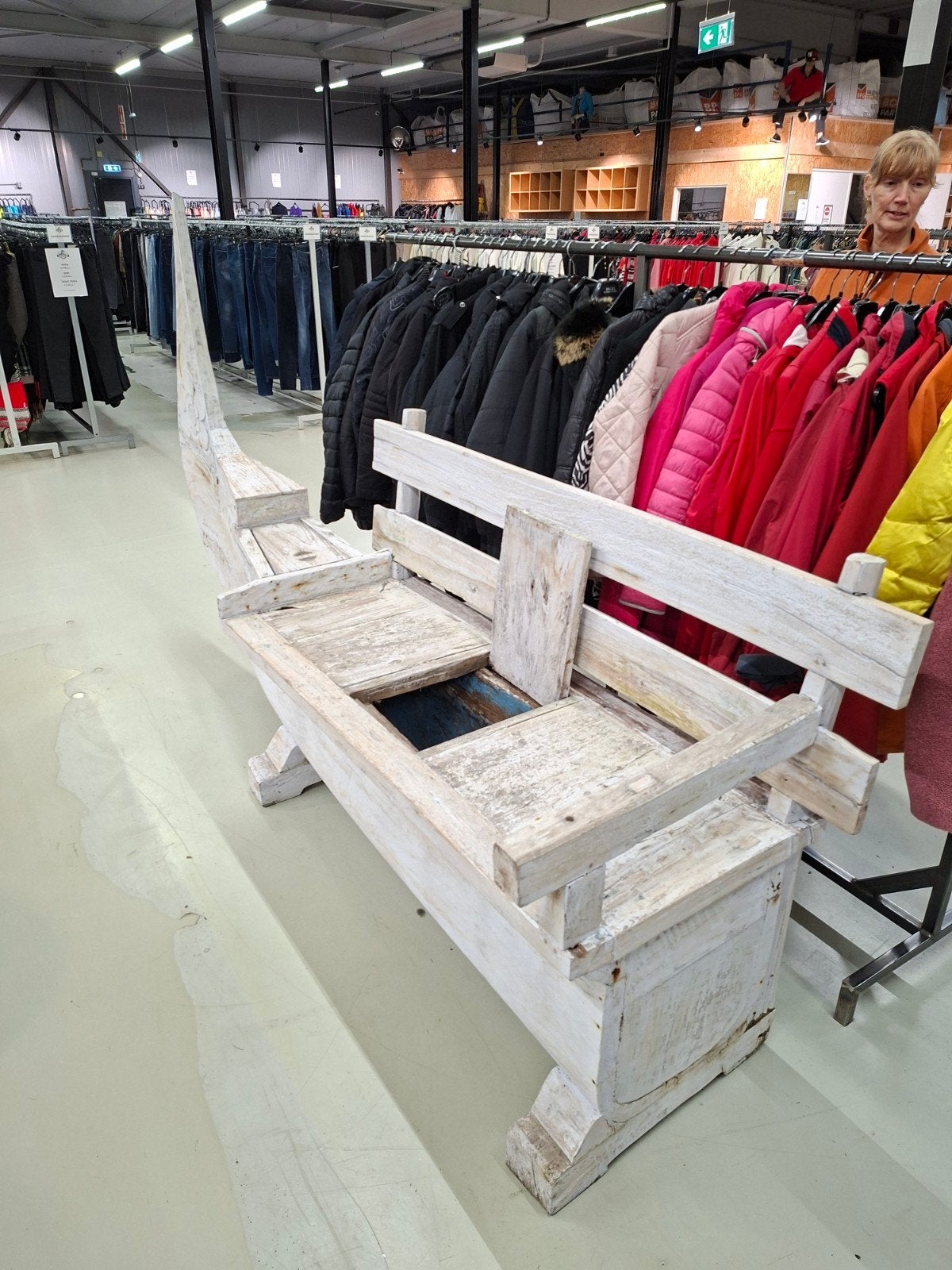 Unieke houten zitbank - Vintage stijl, Gebruikt, Vintage, Rustiek, Onbekend, Driepersoons