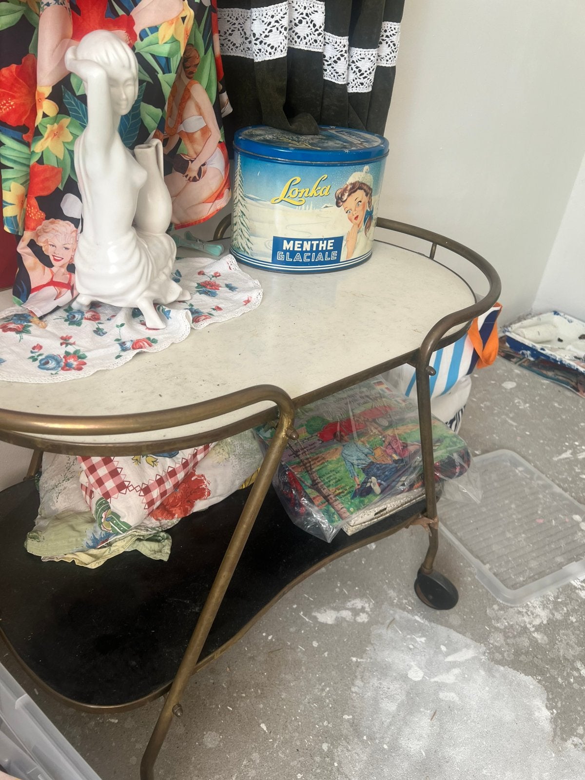 Vintage fifties thee/wijnkarretje jaren 50 60, Ophalen, Huis en Inrichting