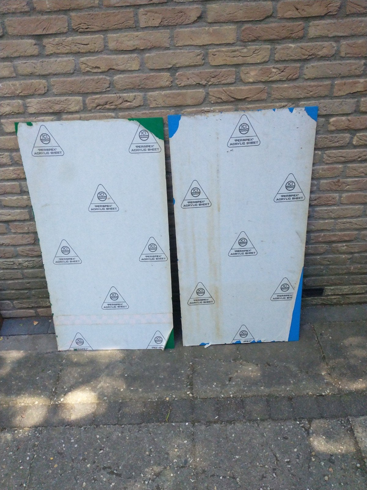 2 Perspex platen, 3 mm dik: groen en lichtblauw, Ophalen, Zo goed als nieuw, Overige materialen, Minder dan 20 mm