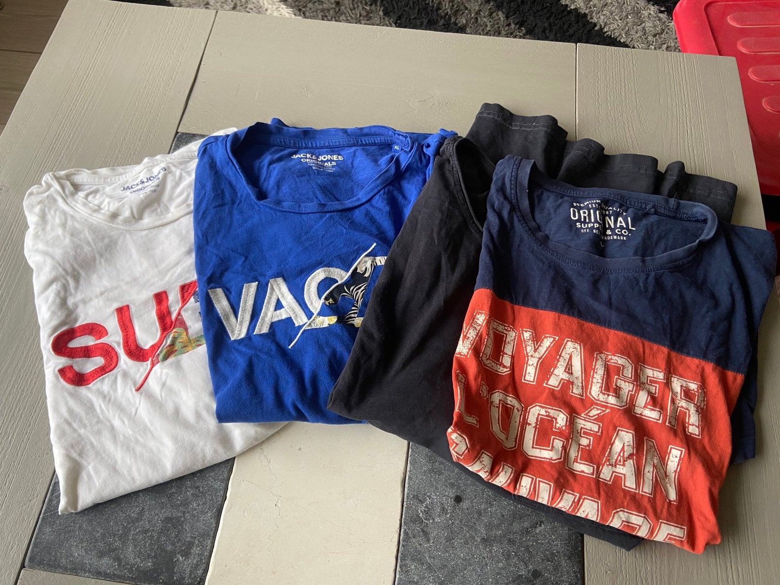 4 Stoere shirts mt L/XL voor 50 cent !!!, Ophalen of Verzenden, Gedragen, Maat 52/54 (L), Overige kleuren