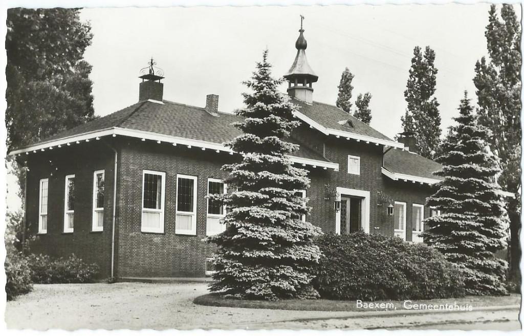 Ansichtkaart BAEXEM  Gemeentehuis, Verzenden, Ongelopen, Limburg
