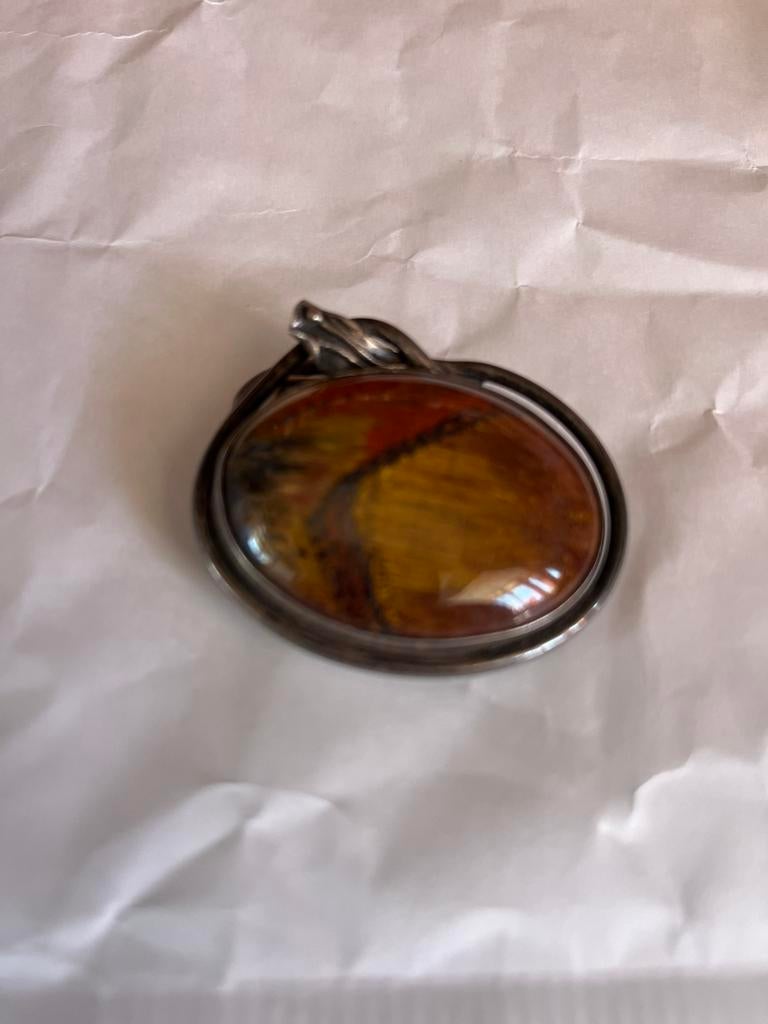 Antieke zilveren broche 925 zilver, Antiek en Kunst, Ophalen of Verzenden, Zilver