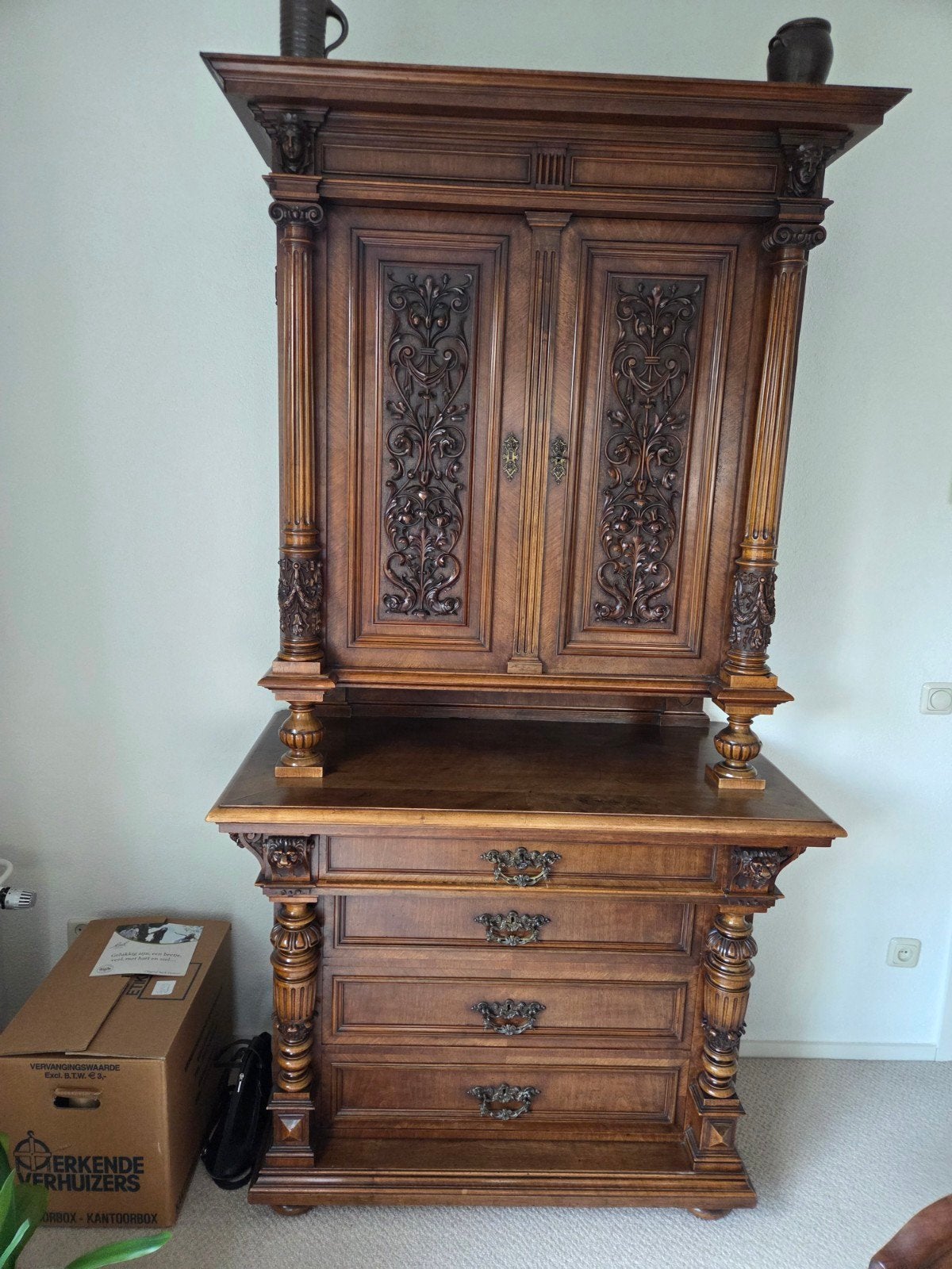 Antieke Duitse buffetkast, kast, Antiek en Kunst, Antiek | Meubels | Kasten, Ophalen