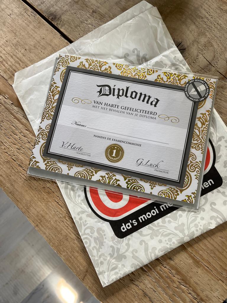 Kaart Feliciteren met diploma, Ophalen of Verzenden, Nieuw, Overige thema's