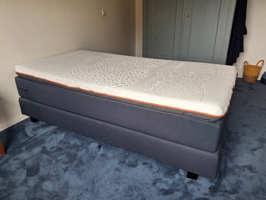 Boxspring Preston Kristal 20 vlak 1 persoonsbed, Ophalen, Eenpersoons, 200 cm, 100 cm