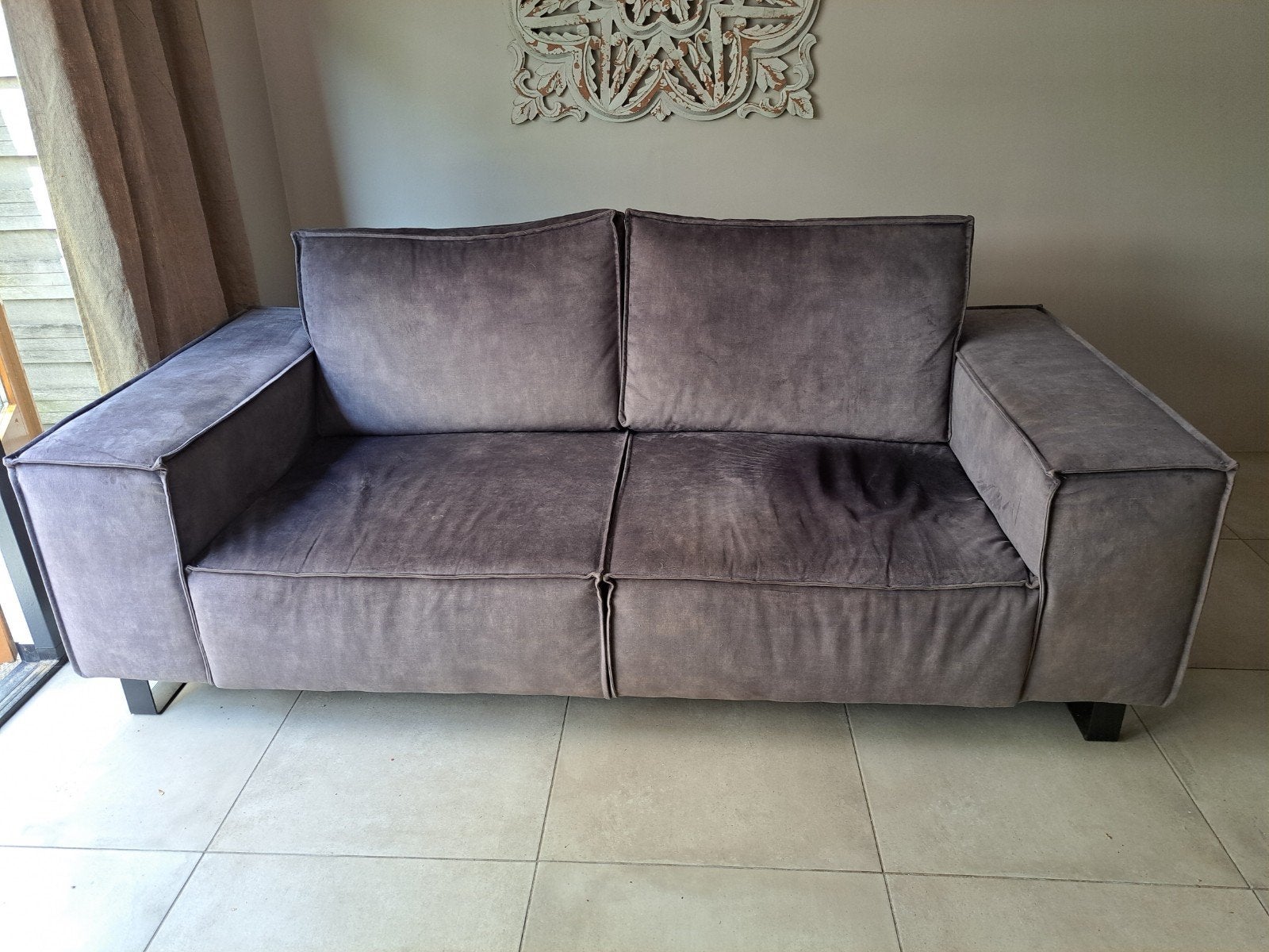 Bank grijs moet weg vandaag!!! GRATIS!!!!, Huis en Inrichting, Banken | Bankstellen, Gebruikt, 100 tot 125 cm, Driepersoons, Ophalen of Verzenden