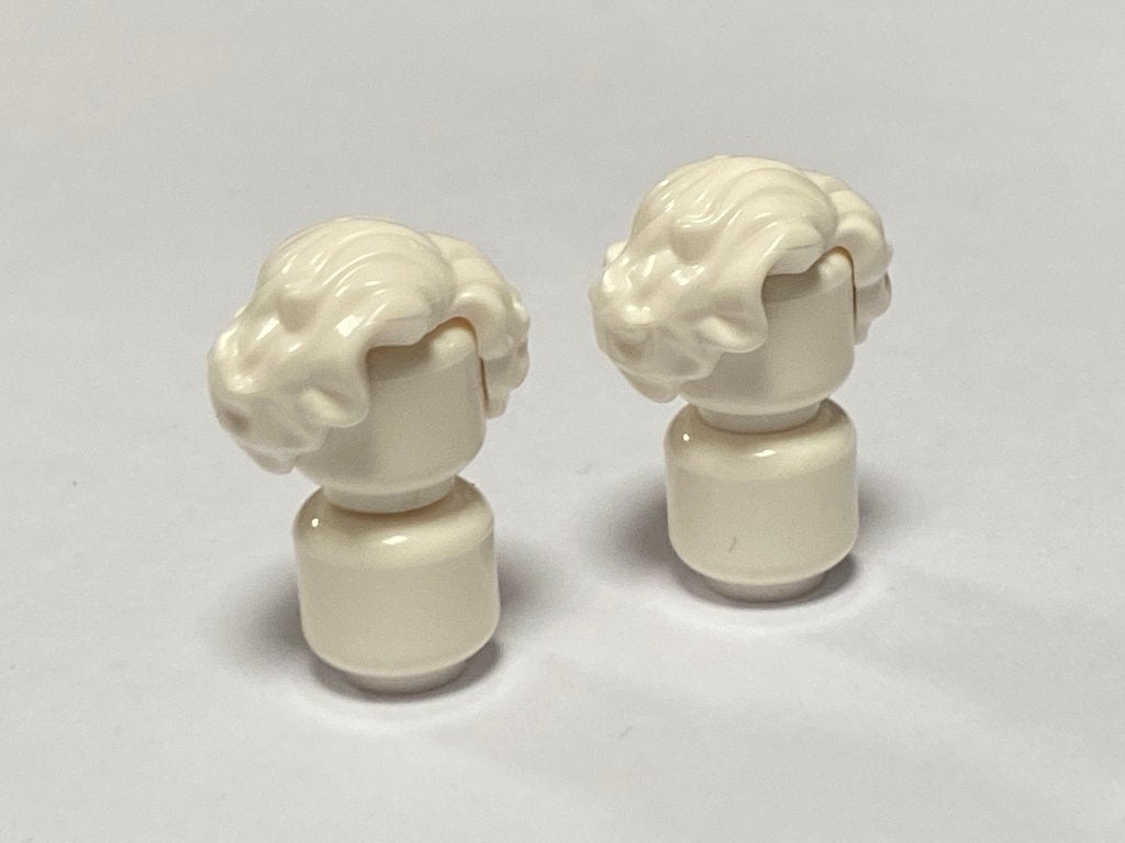 Partij Lego 2x nieuwe kort wit golvend haar, Overige thema's, Lego, Nieuw, Ophalen of Verzenden
