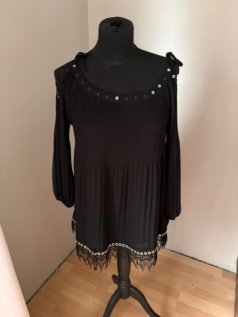 Caroline Biss mooie zwarte aparte top met lange mouw mt 38, Kleding | Dames, Tops, Maat 38/40 (M), Zwart, Ophalen of Verzenden