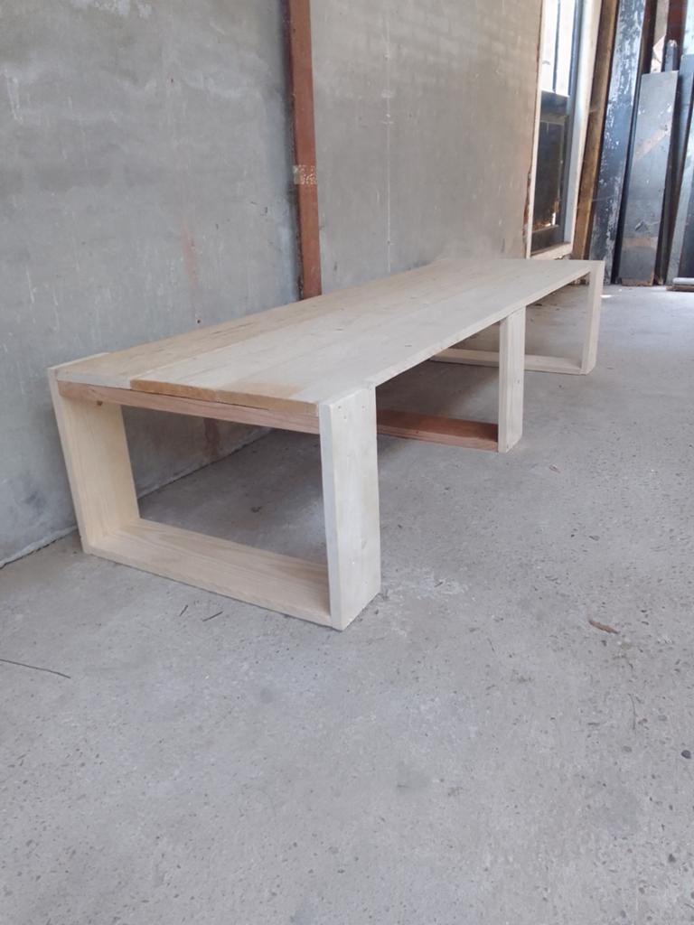 Robuuste landelijke houten tuinbank, Ophalen, Nieuw, Hout