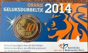 geluksdubbeltje 2014, Ophalen of Verzenden, Koningin Beatrix, Euro's, Losse munt