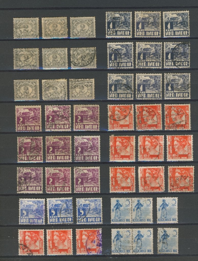 Ned Indie 1933/41 102-186-187-194-251-253-302 Nr.630 jdu, Ophalen of Verzenden, Gestempeld, Nederlands-Indië