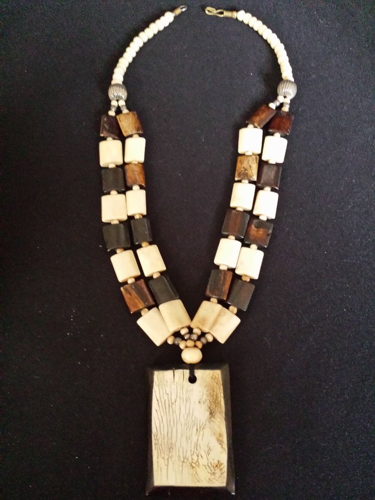 Vintage Tribale Halsketting met Pendant <> Etnisch Sieraad, Antiek en Kunst, Sieraad, Afrika, Handgemaakt, Ophalen of Verzenden