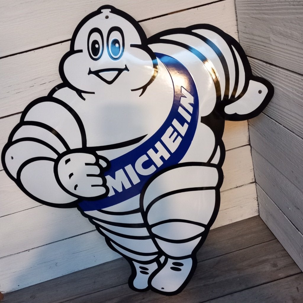 Groot emaille Michelin Bibendum bord., Verzamelen, Reclamebord, Onbekend, Ophalen of Verzenden, Zo goed als nieuw