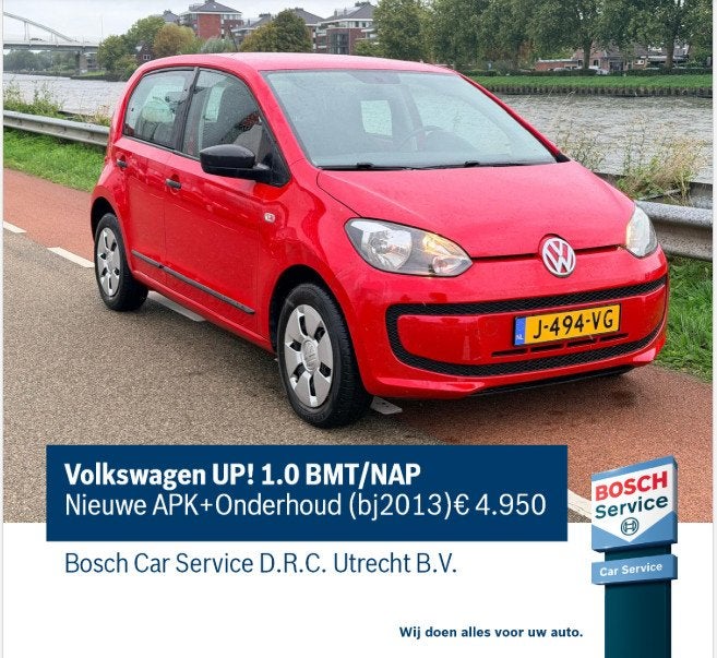Volkswagen up! BMT/NAP Nieuwe APK + Ondehroud (bj 2013), Auto's, Keurmerk '100% Onderhouden', Gebruikt, Up!, Origineel Nederlands
