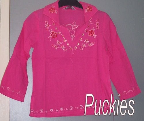 Donkerroze blouse Blackcat maat 158 *NIEUW* (7454), Meisje, Nieuw, Shirt of Longsleeve, Blackcat