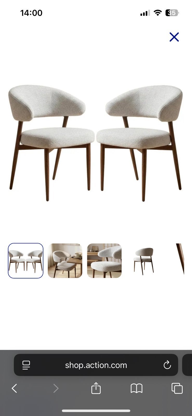 NIEUW : Set van 4 Populaire Japanse / Japandi Stoelen Action, Huis en Inrichting, Ophalen, Zo goed als nieuw, 75 cm of meer, 60 cm of meer