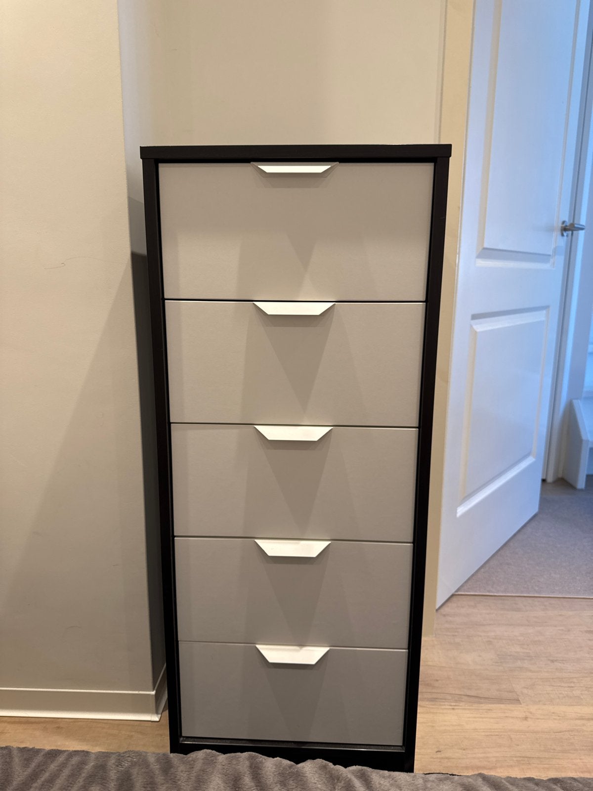 Ladekast met 5 lades - Zwart/Grijs, Ophalen, Minder dan 50 cm, Gebruikt, 5 laden of meer