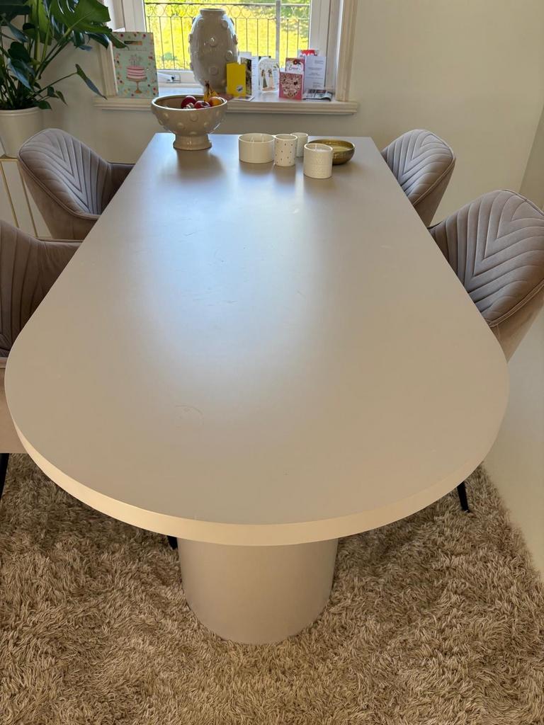 Eettafel met 4 stoelen - Ideaal voor eetkamer/keuken, Ophalen, Gebruikt, 50 tot 100 cm, 150 tot 200 cm