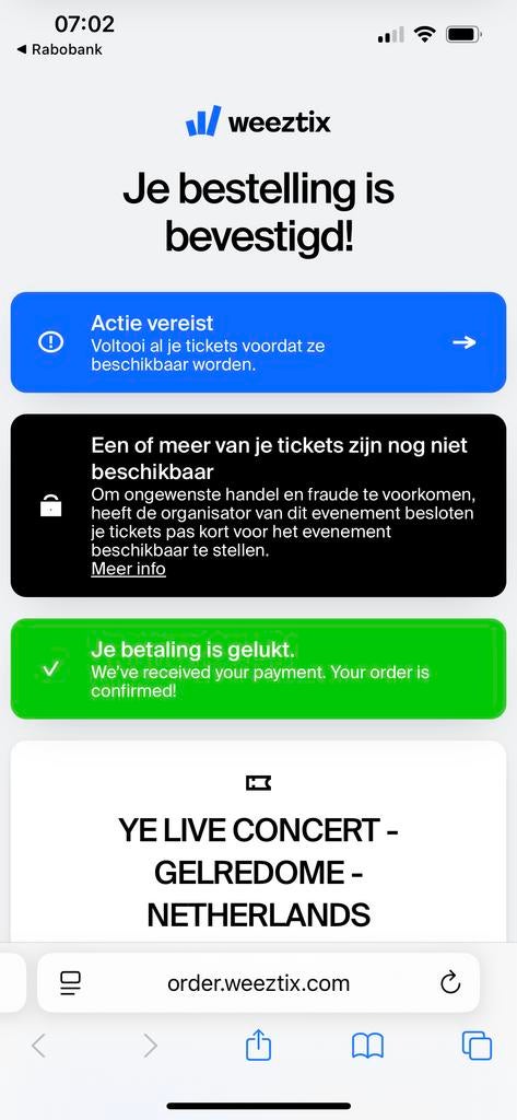 2x Ye tickets gelredome 6 juni, Tickets en Kaartjes, Concerten | Pop, Twee personen