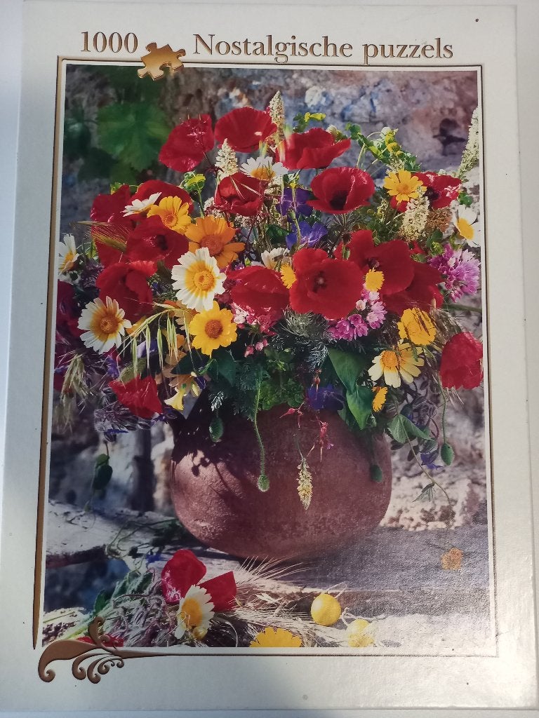 * Puzzel Nostalgische puzzels Flowers 1000 st *, Ophalen of Verzenden, 500 t/m 1500 stukjes, Gebruikt, Legpuzzel