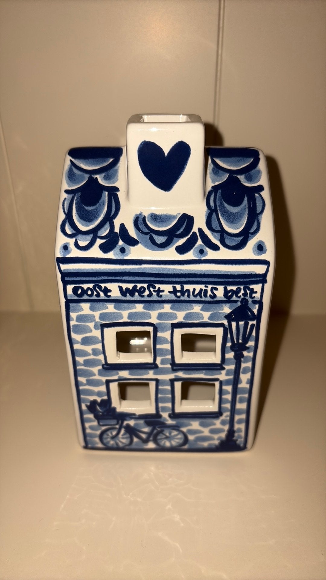 Blond Amsterdam Waxinelichthouder Delft blauw huisje, Blauw, Overige merken, Waxinelichthouder, Ophalen of Verzenden