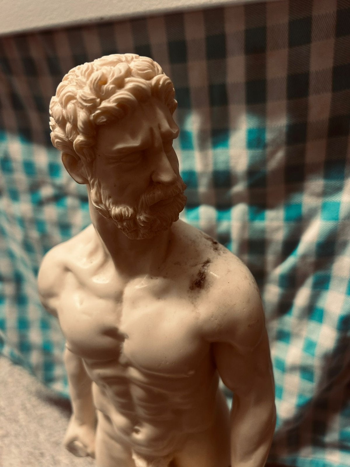 Mooi vintage marmer beeld Hercules, Ophalen of Verzenden, Gebruikt, Mens