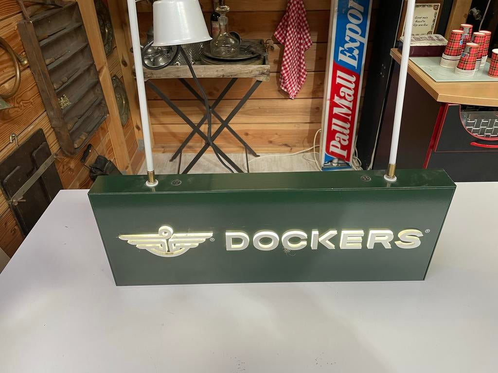 Dockers Lichtbak - Unieke Reclame Verlichting, Ophalen of Verzenden, Gebruikt, Lichtbak of (neon) lamp